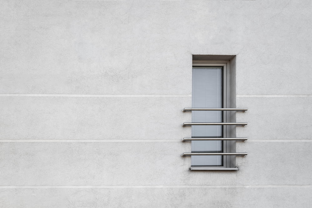 gray concrete structure window