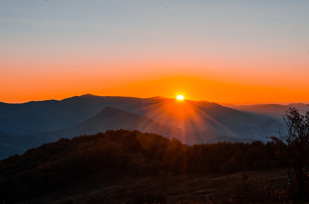 sun rise over mountain