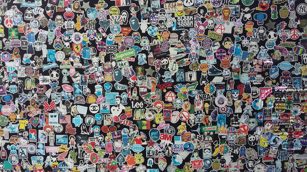 assorted-color sticker collection
