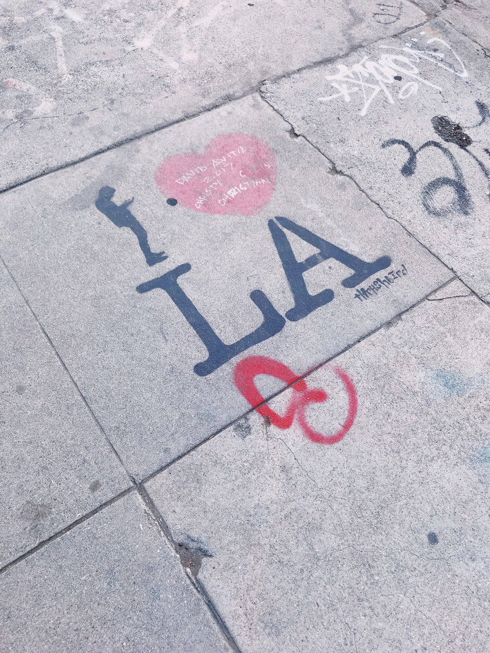 I heart LA graffiti on pavement