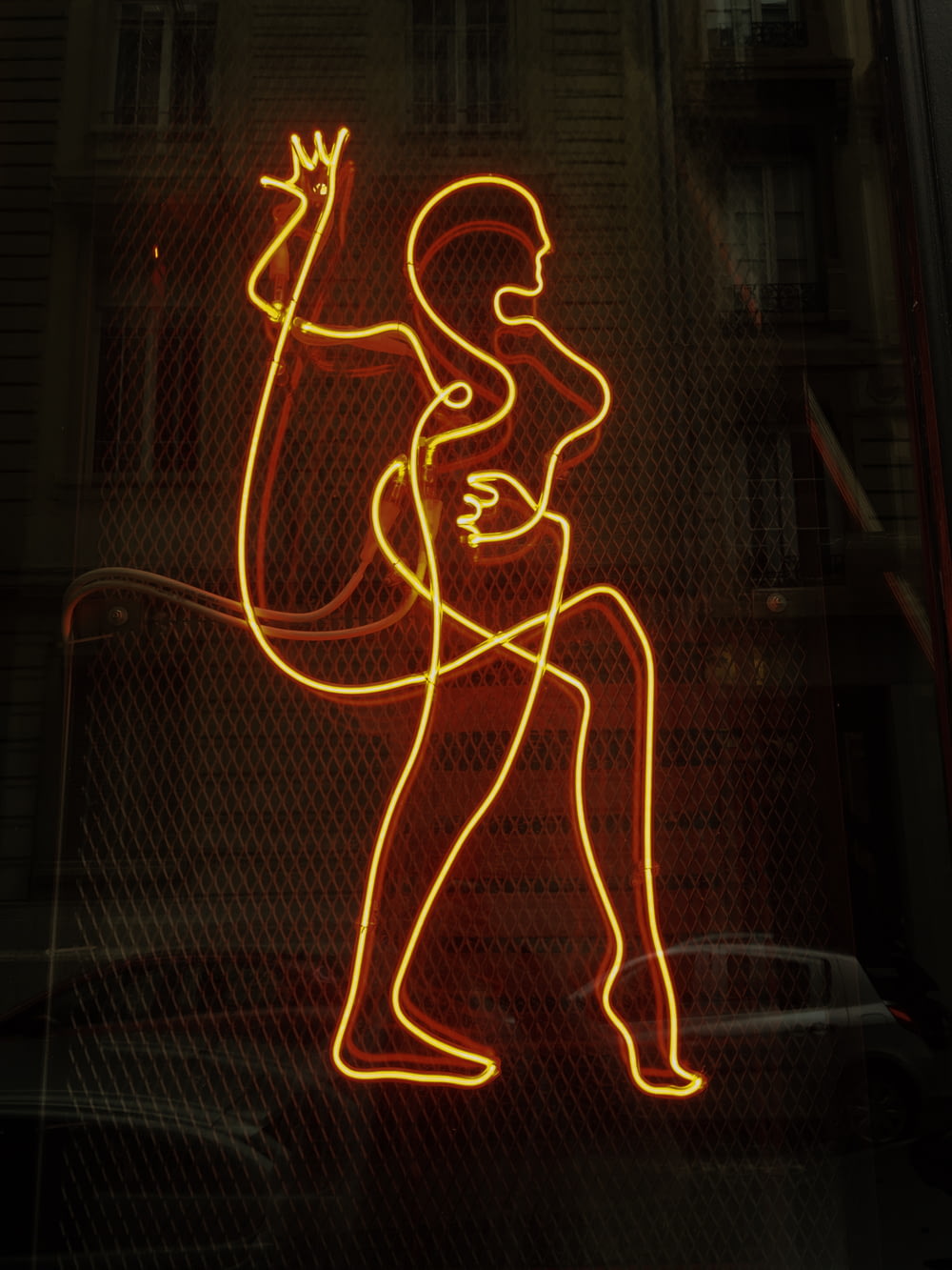woman neon signage