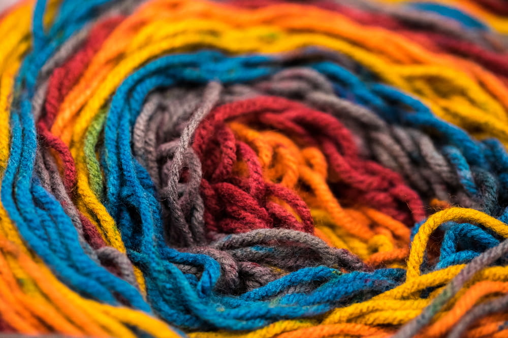multicolored yarns