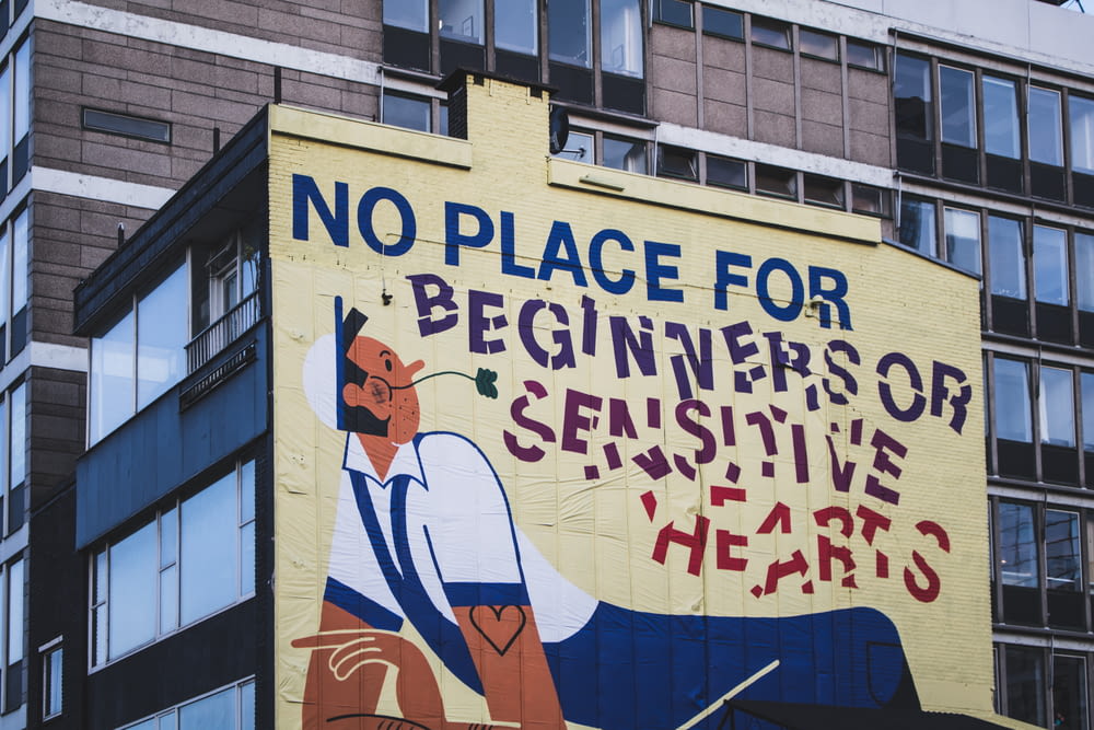 no place for beginners or sensitive hearts mural