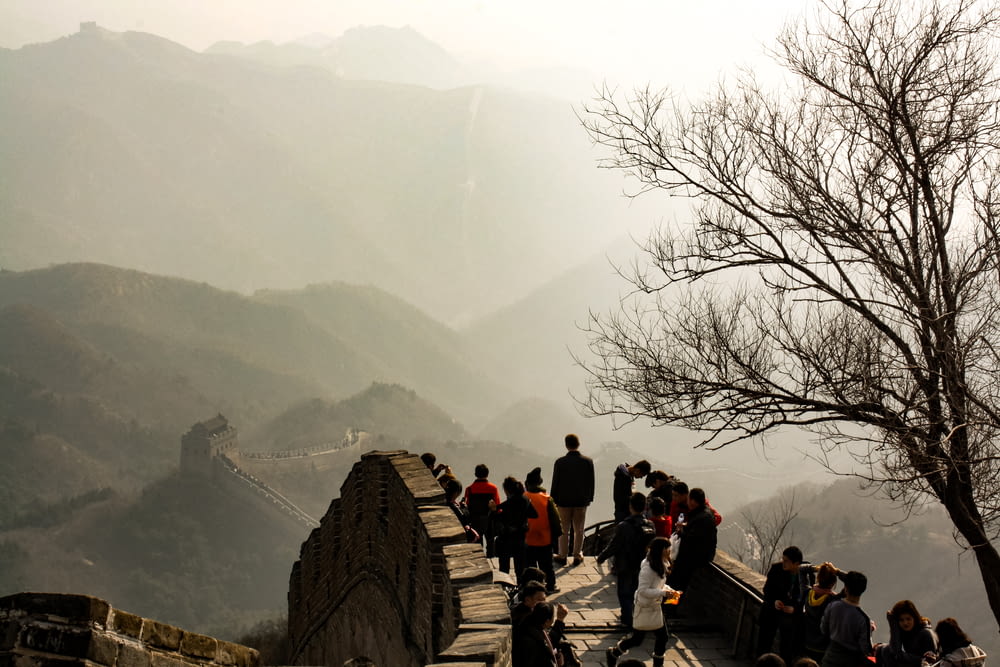 people at the Great Wall of China during day