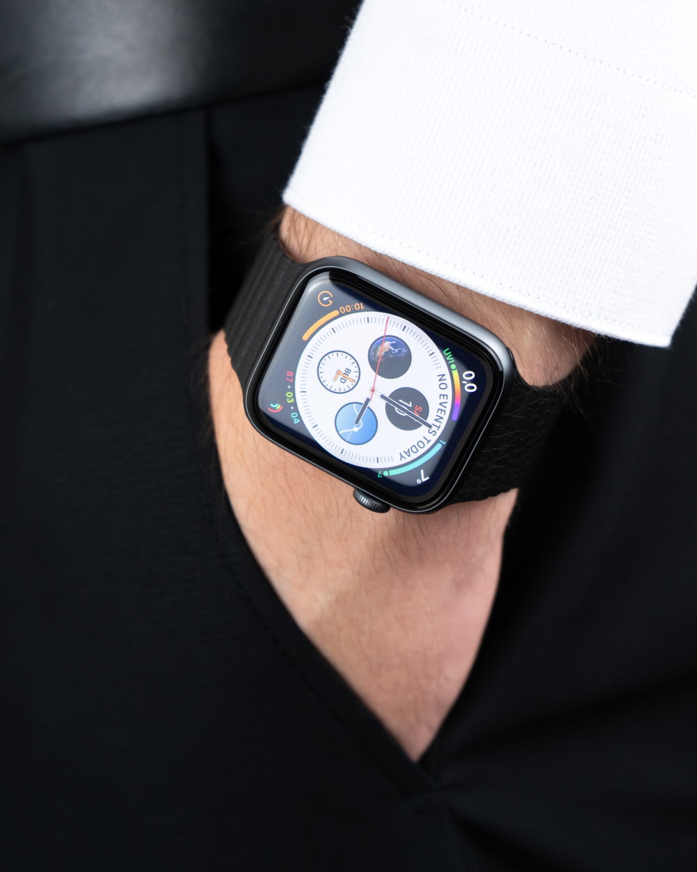 man wearing Apple Watch