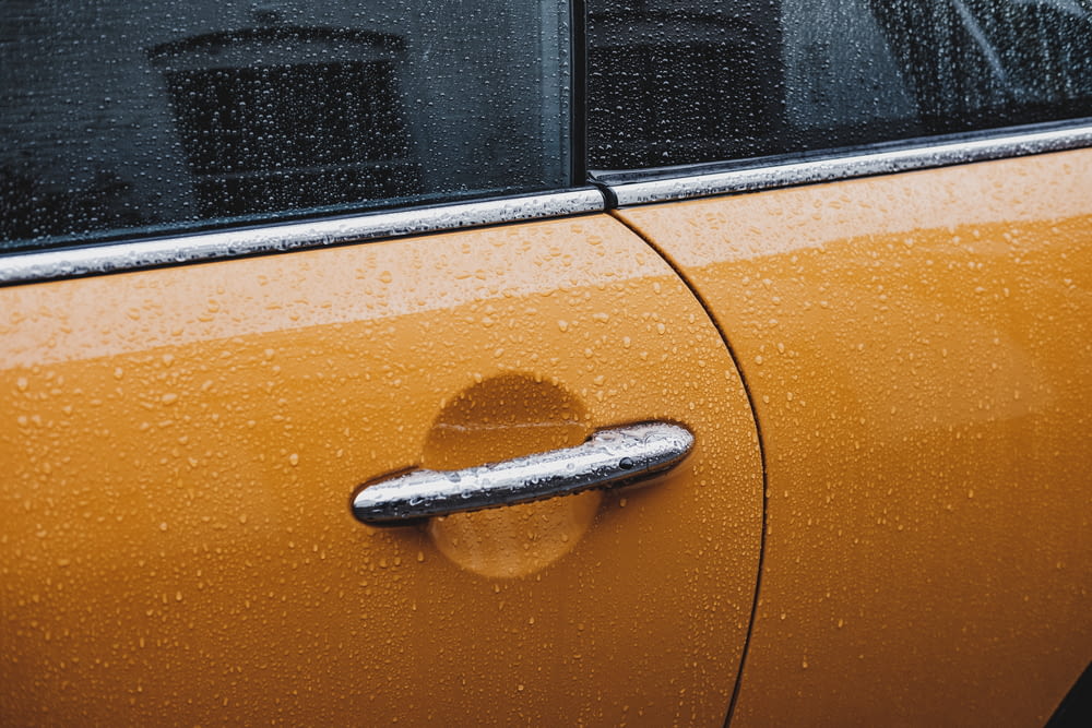 orange vehicle door