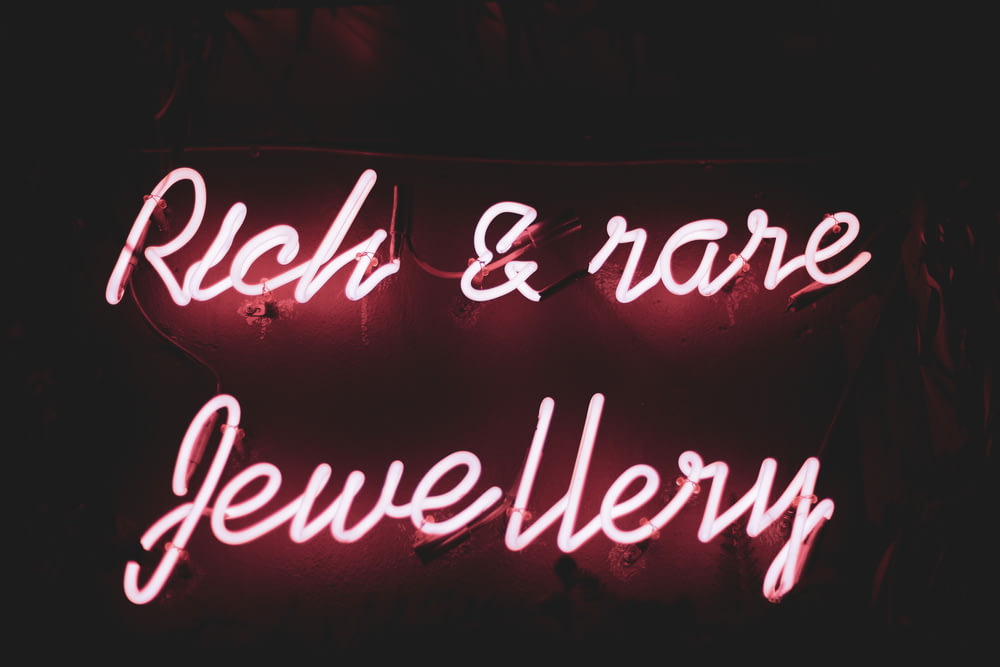 Rich & Rare Jewellery neon light