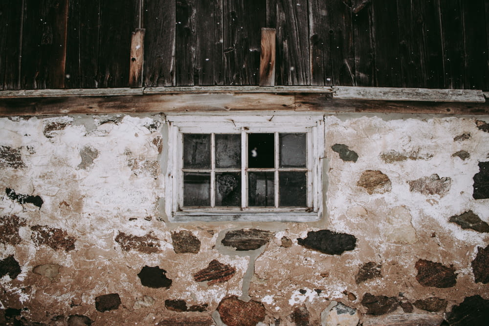 closed white wooden window
