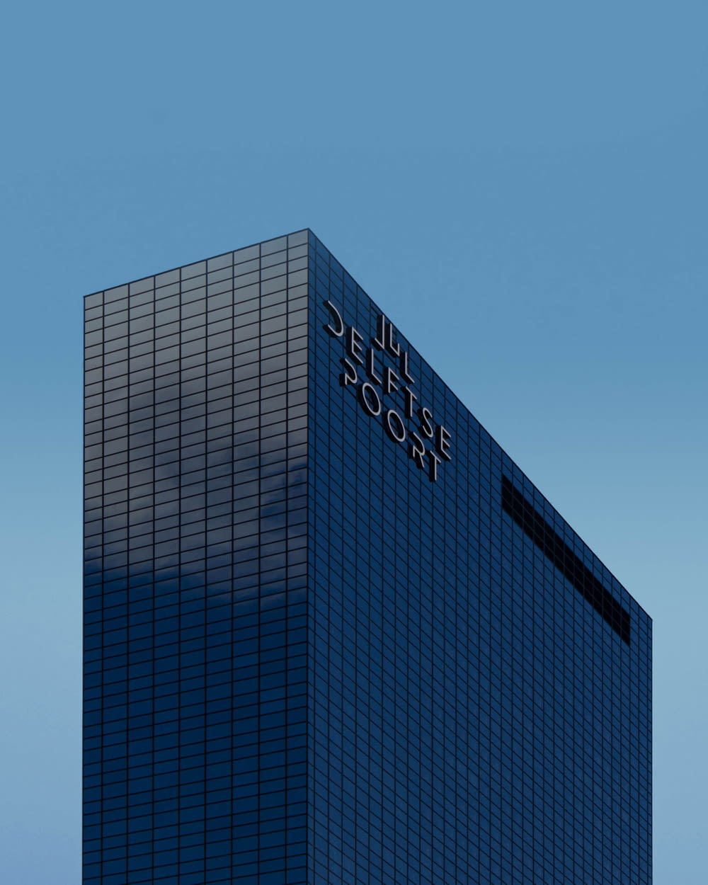 black glass building