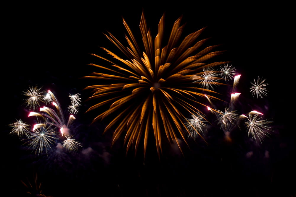 long exposure photography of fireworks