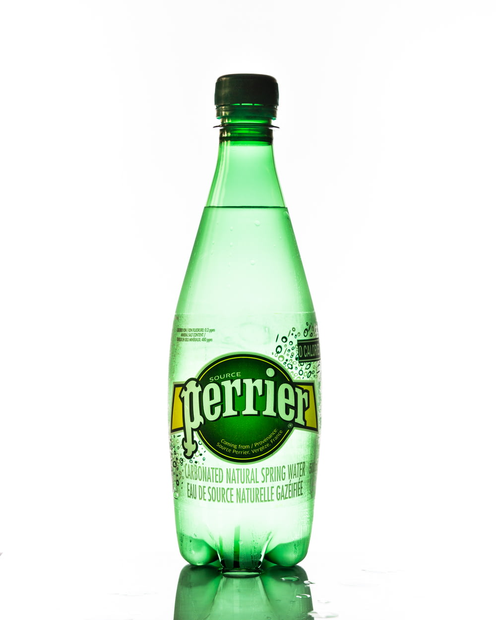green \Perrier glass drink bottle