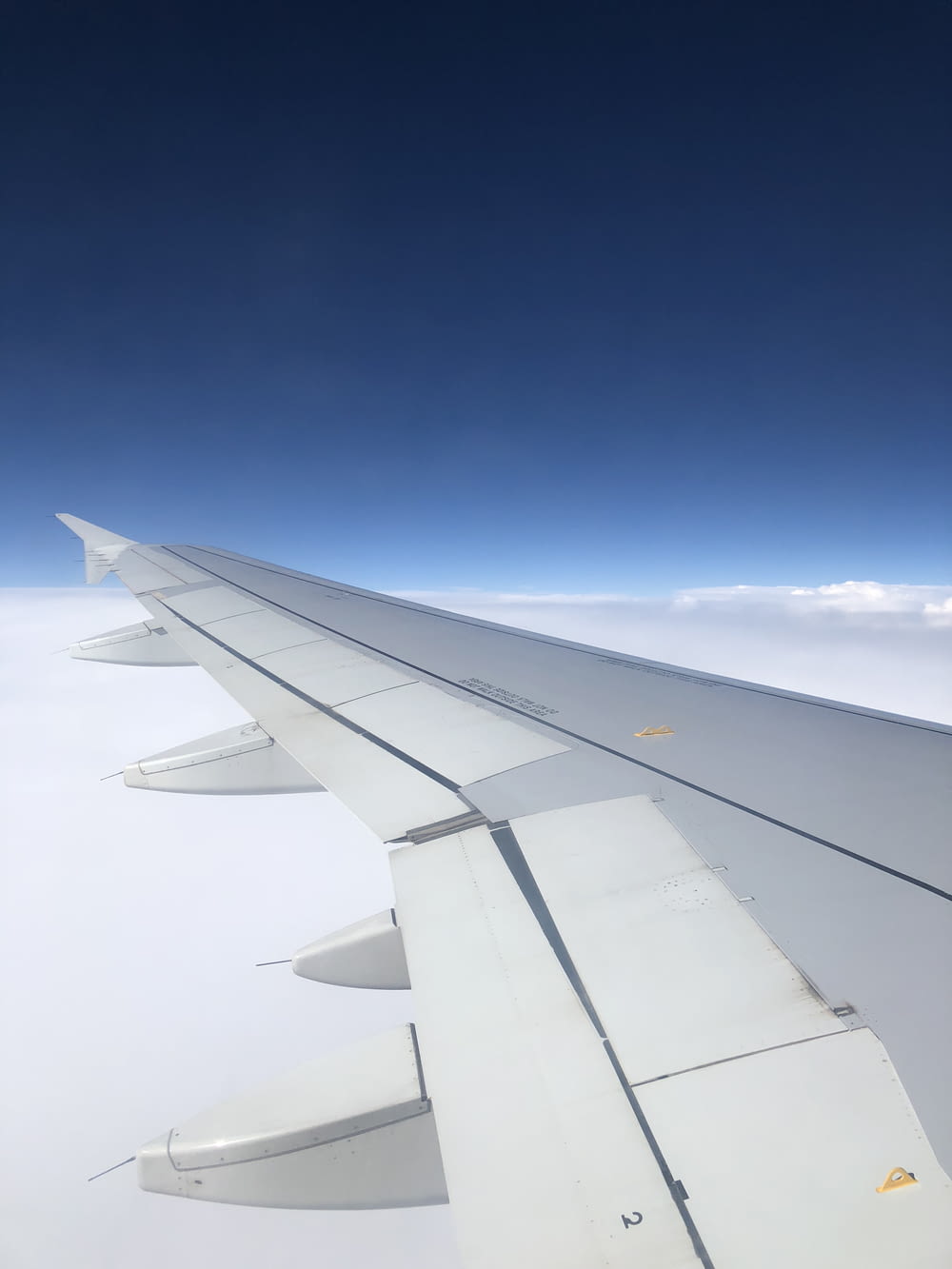white airplane wing