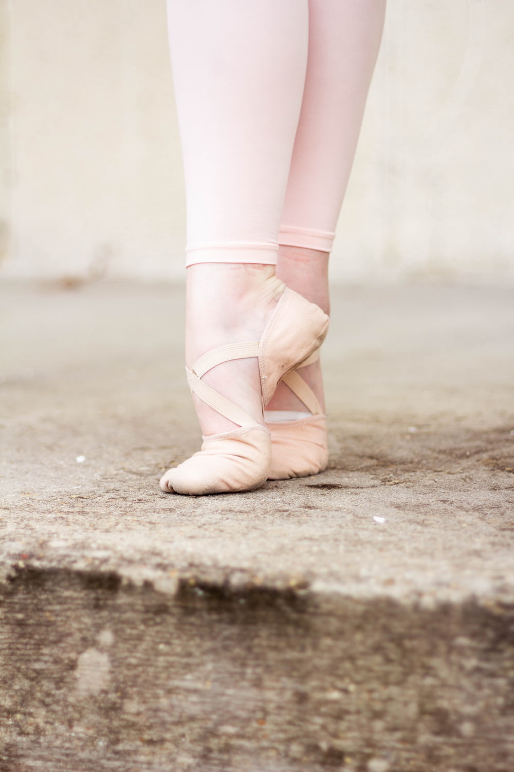 woman wearing ballet shoes