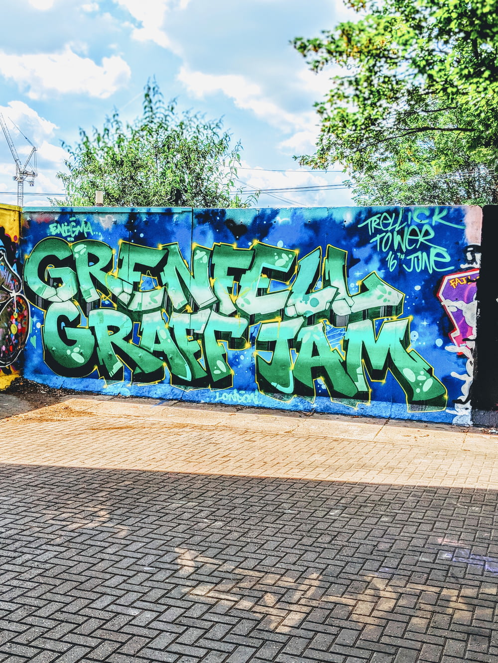 green ans blue wall graffiti