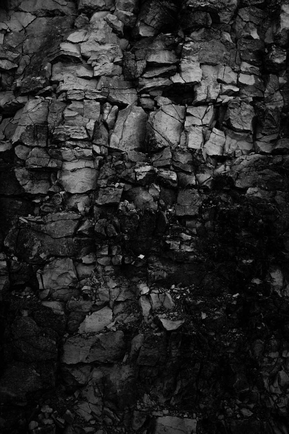 grayscale photography of rocks