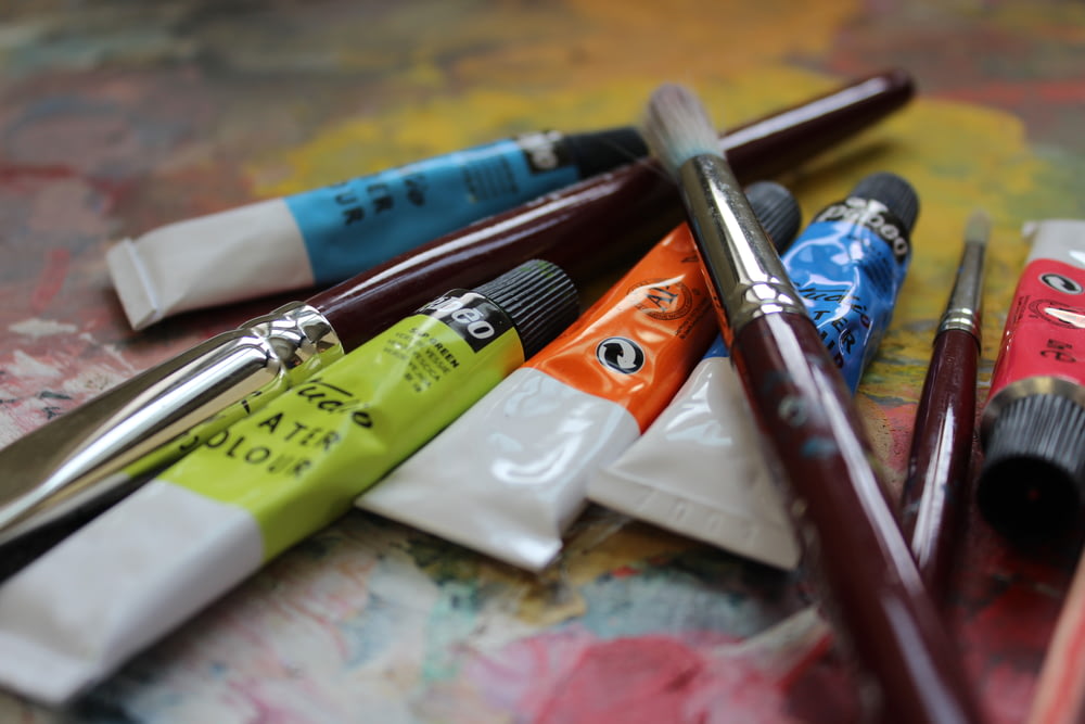 assorted-color soft-tube paints