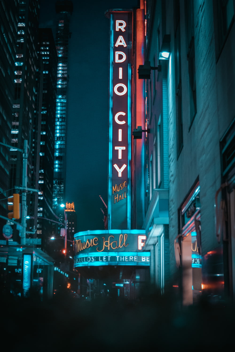 Radio City signage during nighttime