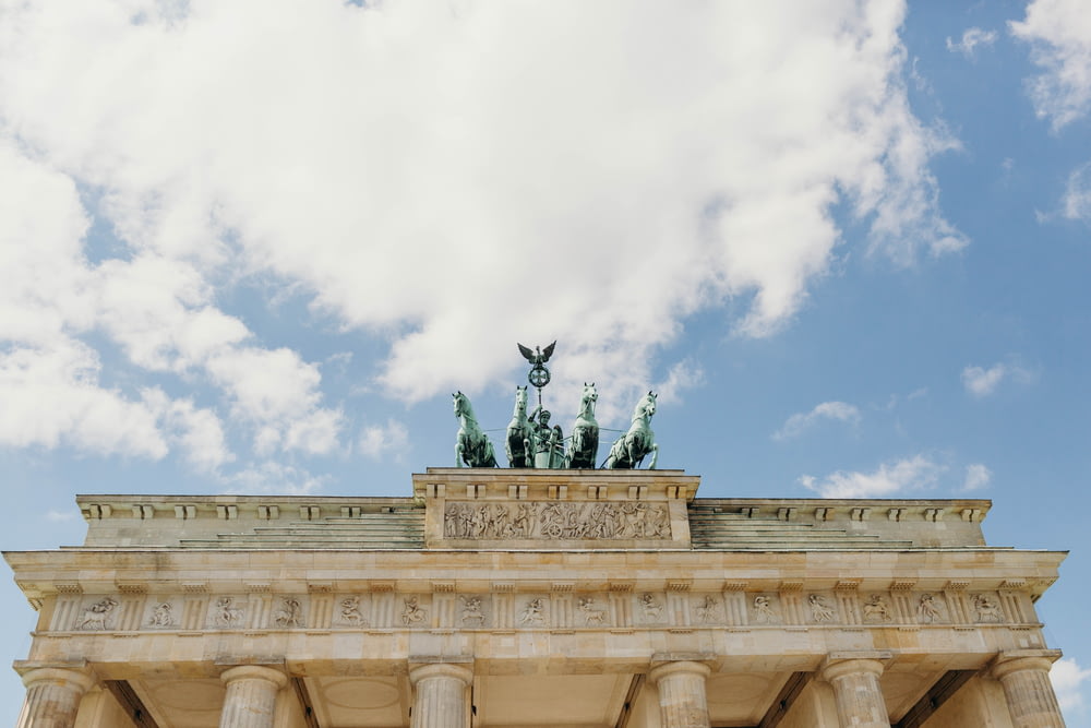 low-angle photography of Brandenburg gate