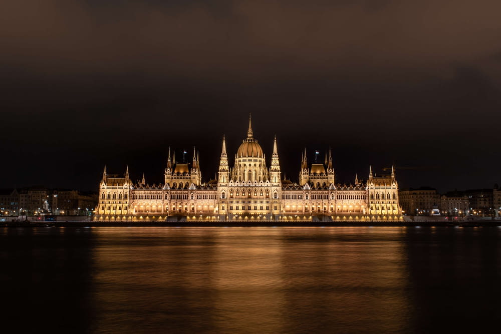 Hungarian Parliament building at night