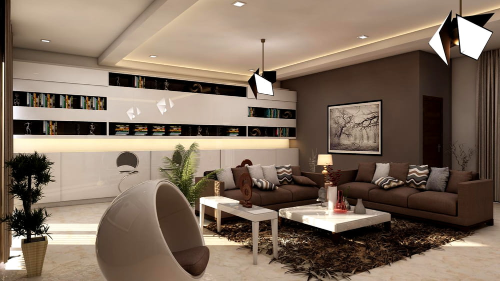 grey living room interior