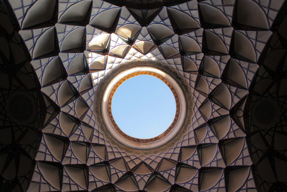low angle view of kaleidoscope ceiling