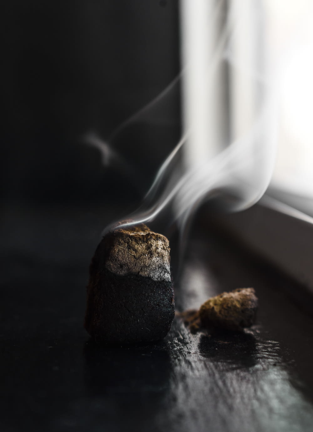 smoke coming out of stone