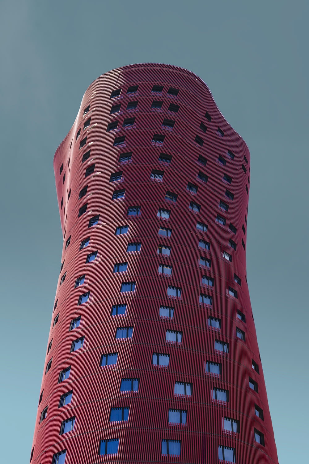 tall red building