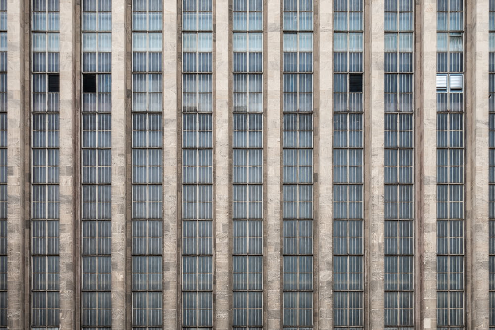 a very tall building with many windows in it