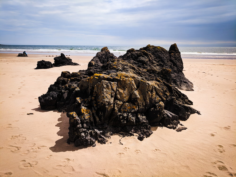 pietra marrone sulla riva