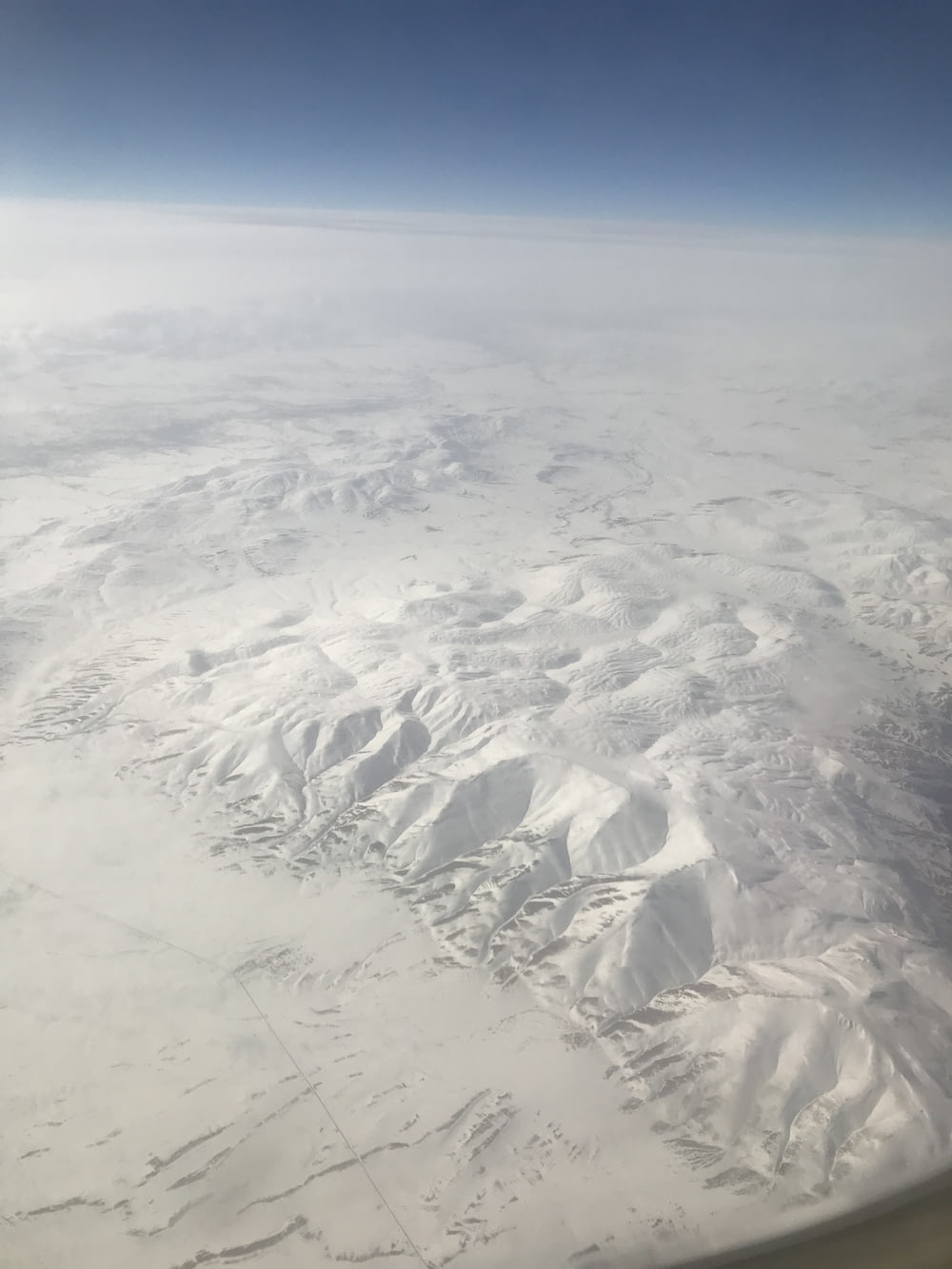 aerial photography of snow covered mountain