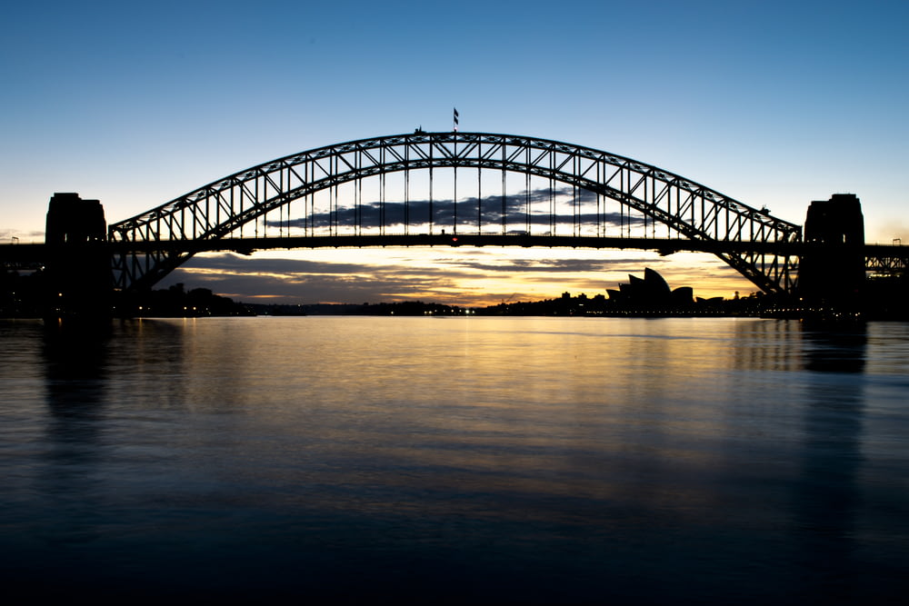 view of bridge during golden hour