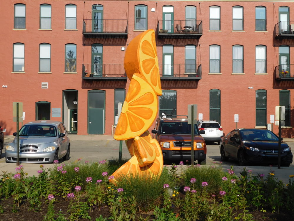 sliced orange design outdoor decor