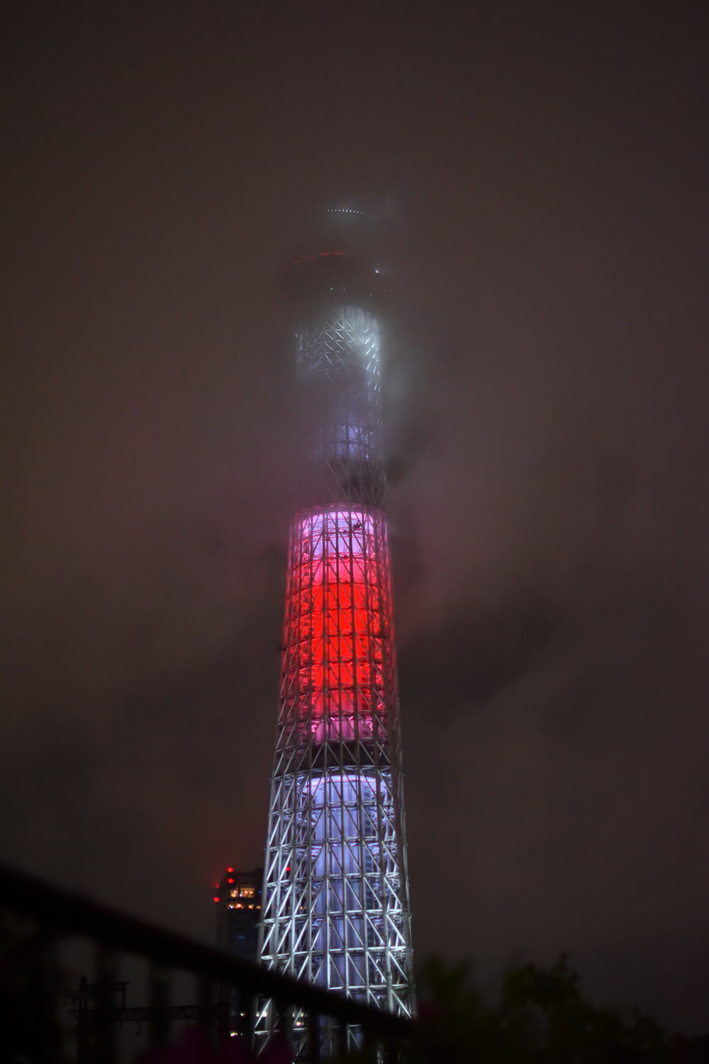lights-on tower during nighttime
