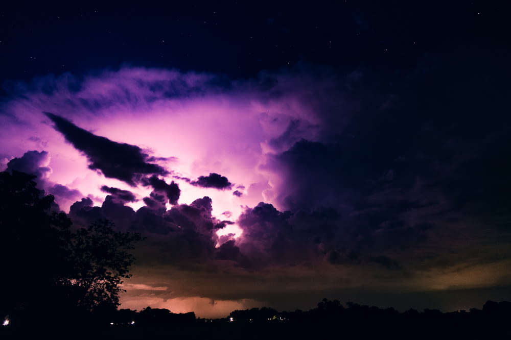 panoramic photography of clouds during nighttime