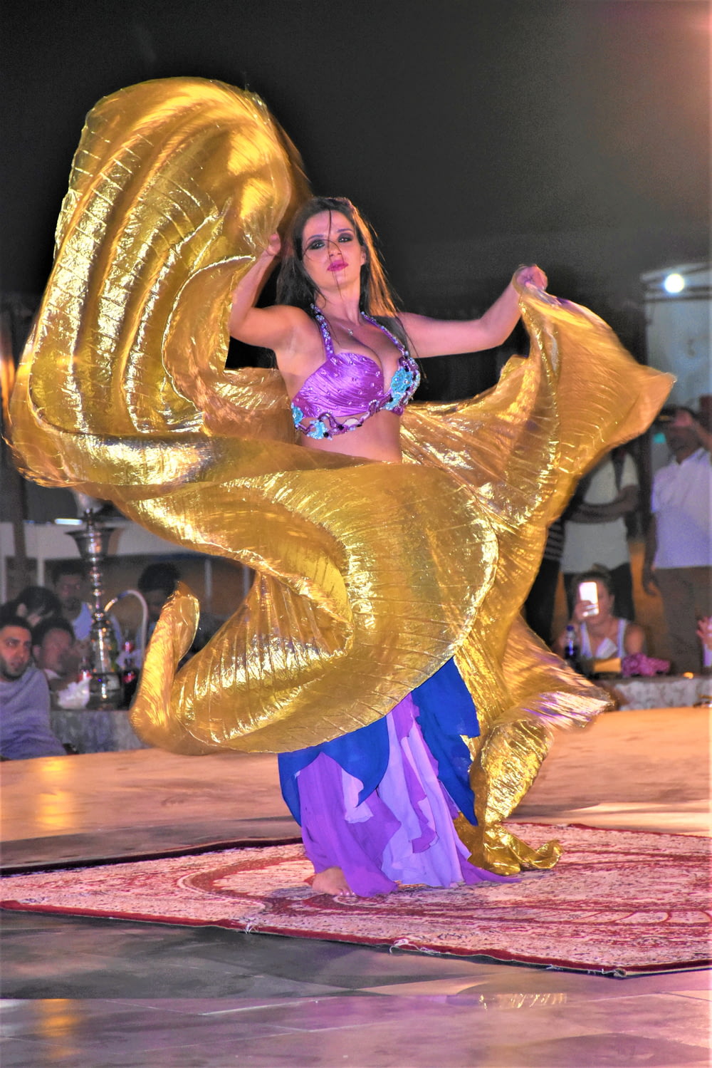 female belly dancer performing