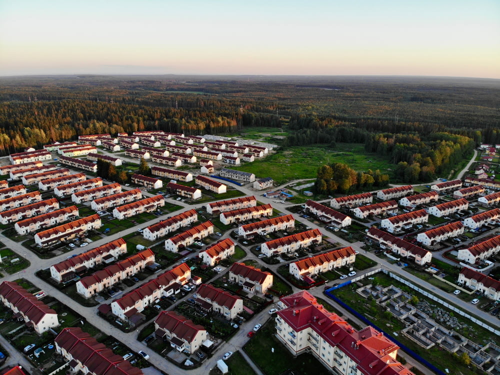 aerial photography of housing
