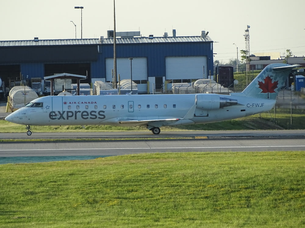 white Canada Express airliner