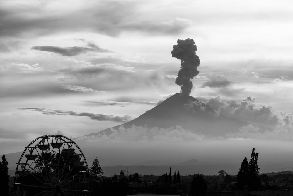 landscape photography of volcano