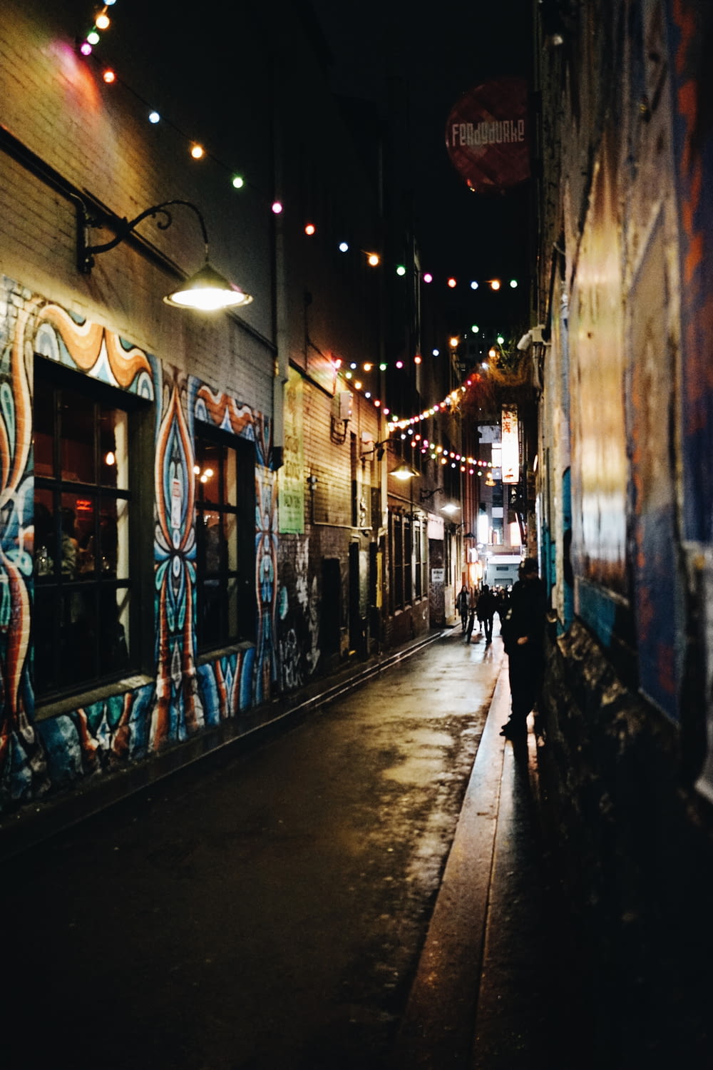 architectural photography of alleyway