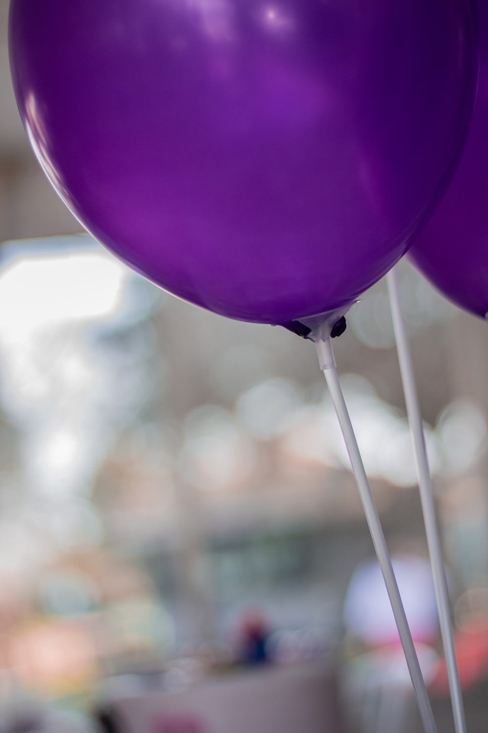 selective focus purple balloons