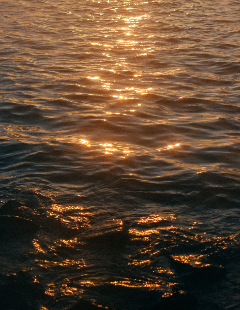 Mar en calma durante la hora dorada