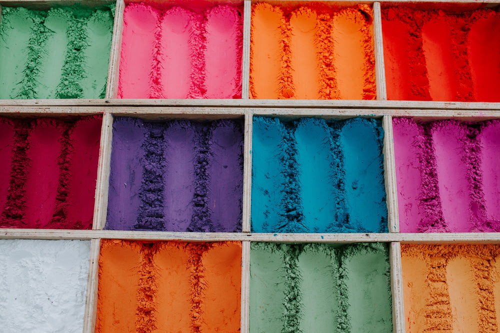 assorted color holi powder lot