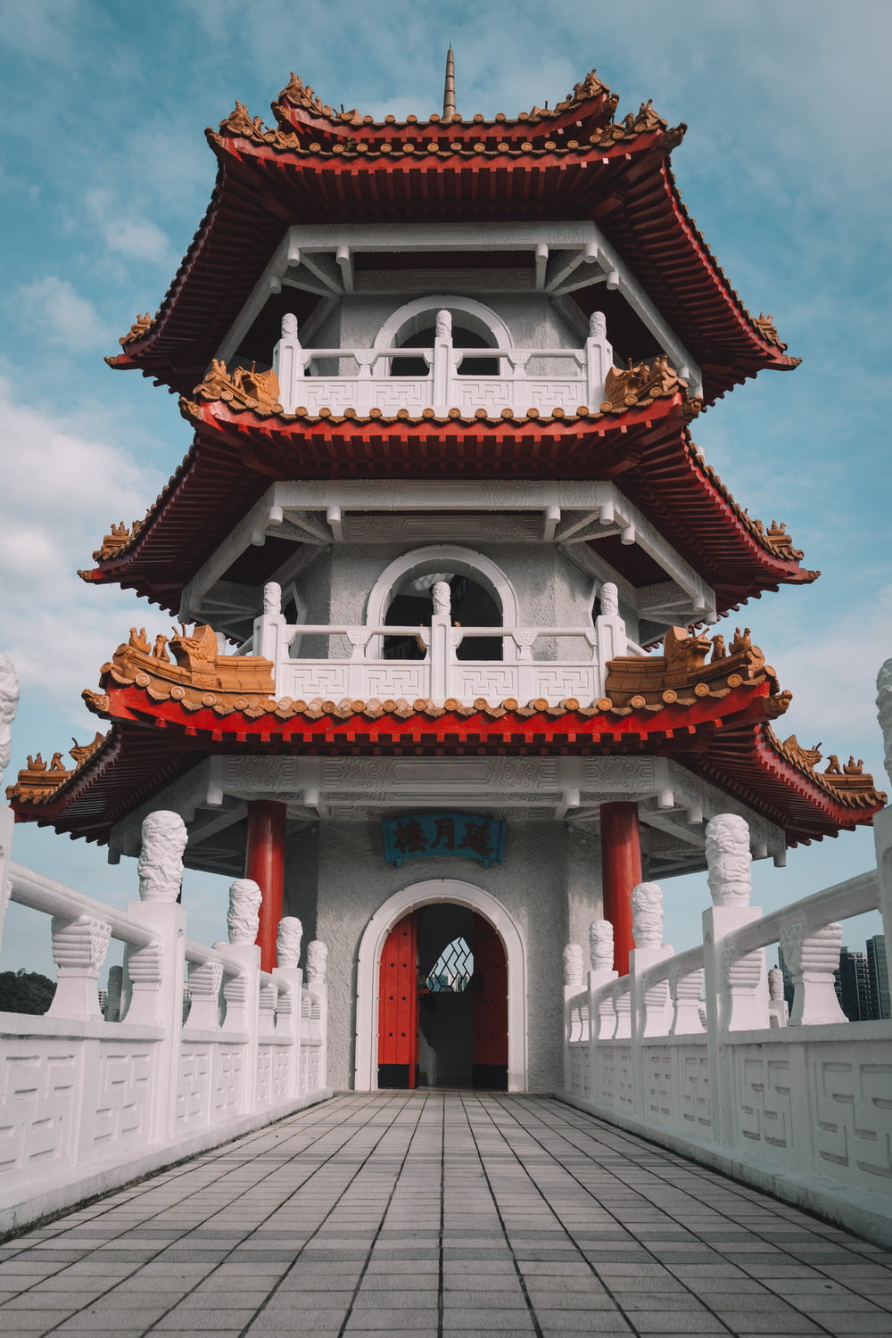 white and red temple