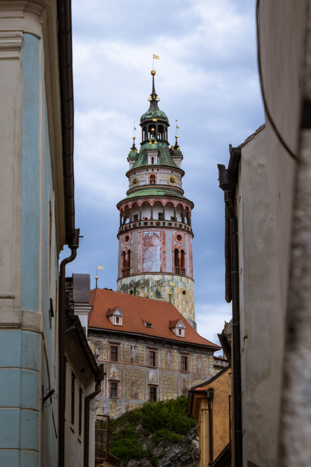 pink and white tower at daytime
