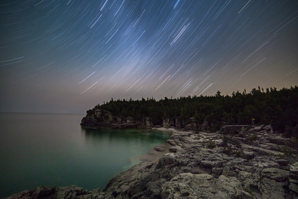 time lapse photo of stars on the sky