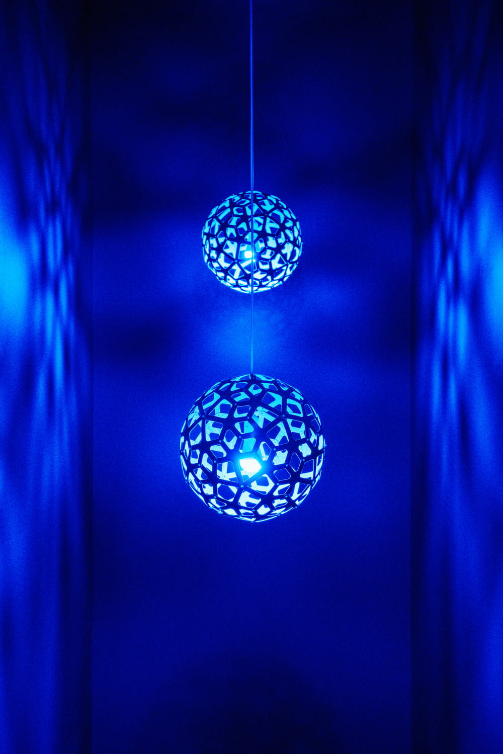 blue pendant lamps