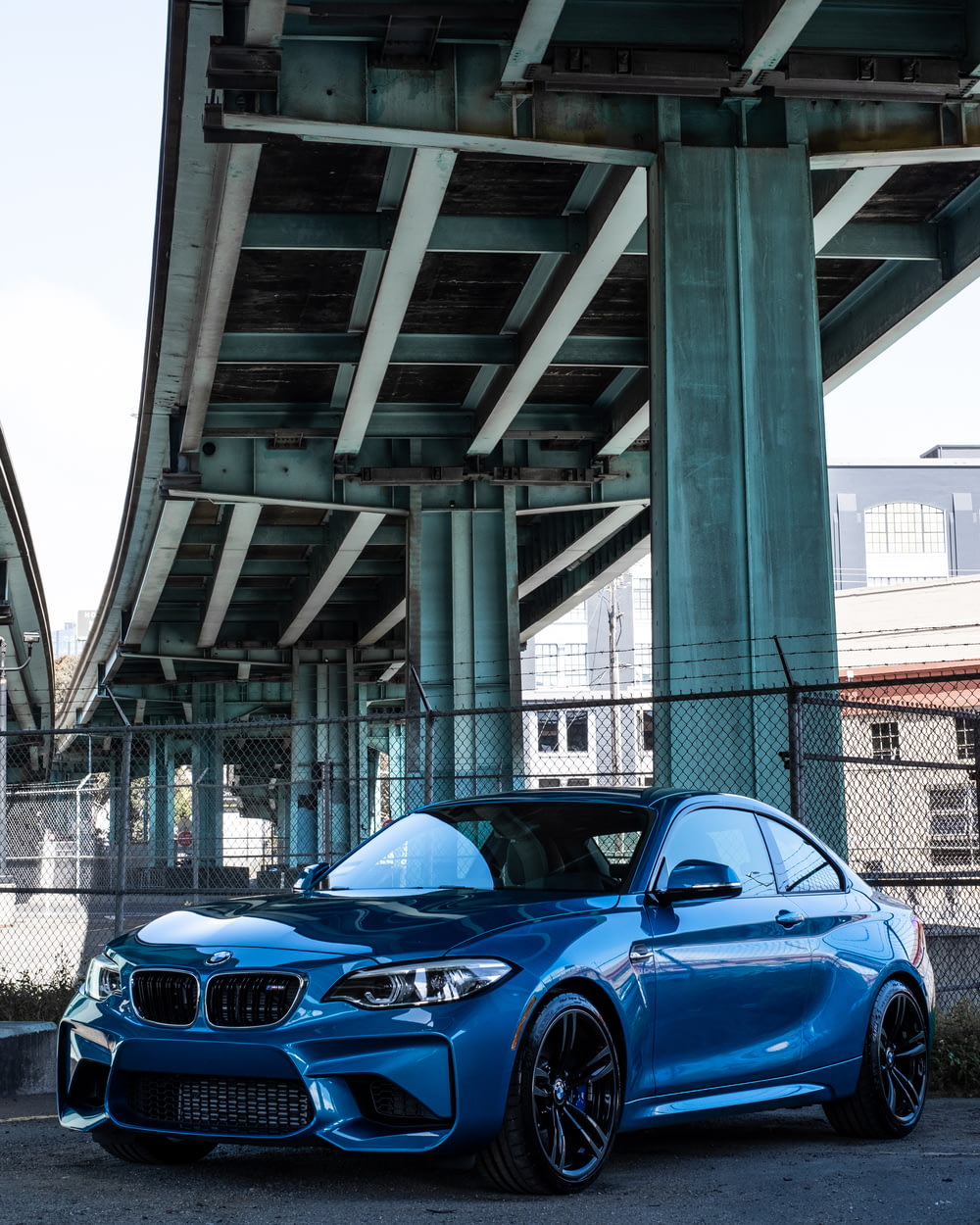 blue BMW M3 coupe