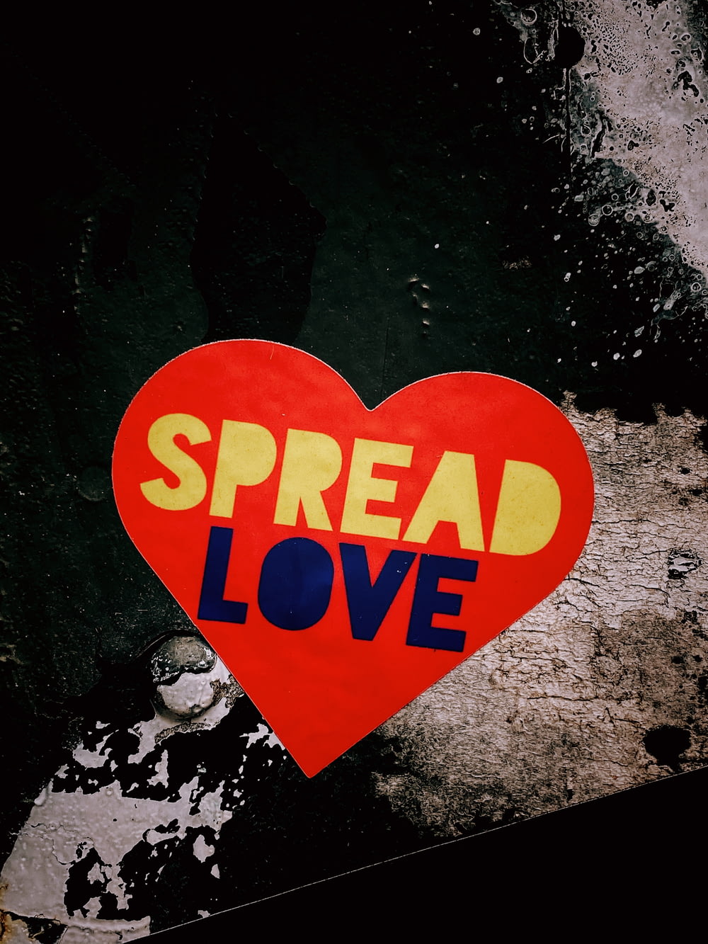 spread love heart red sticker