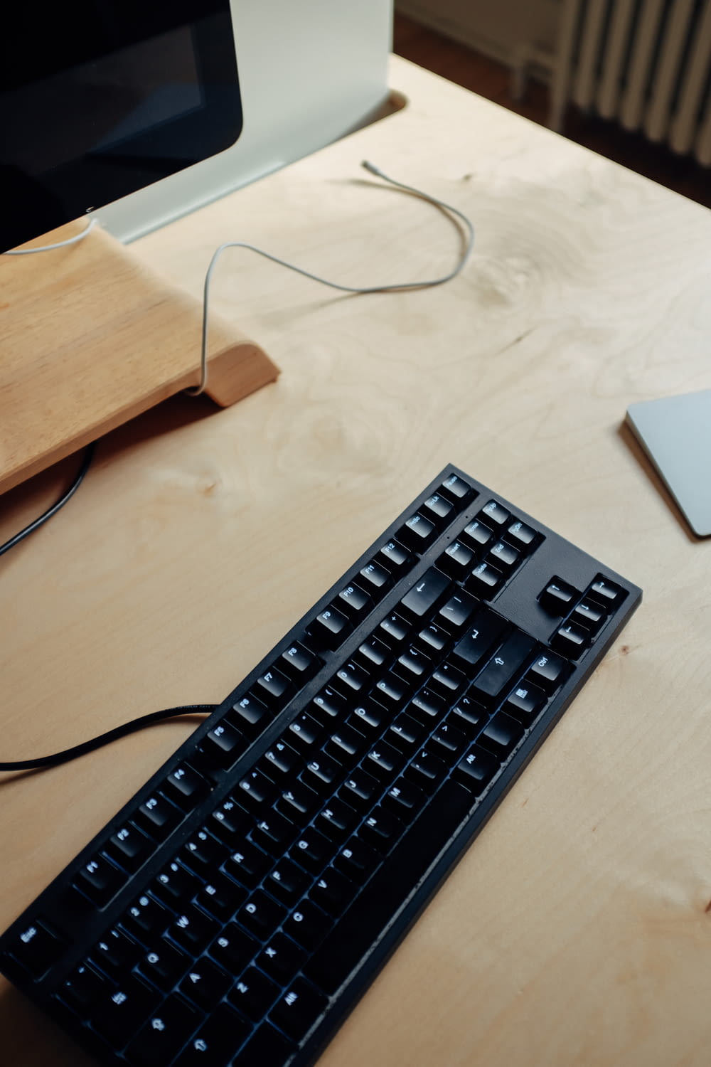 computer keyboard on desk