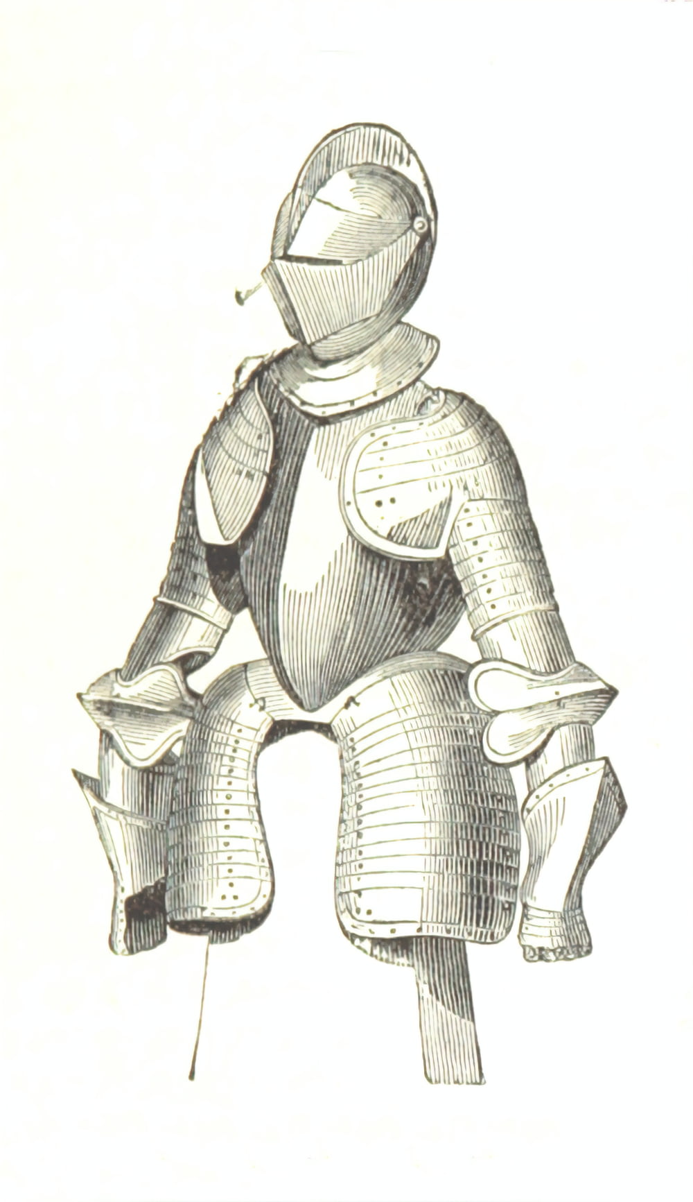 gray medieval armor sketch
